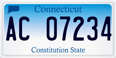 CT license plate AC07234