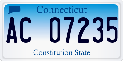 CT license plate AC07235