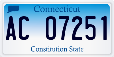 CT license plate AC07251