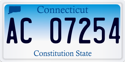 CT license plate AC07254