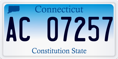 CT license plate AC07257