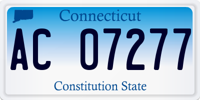 CT license plate AC07277