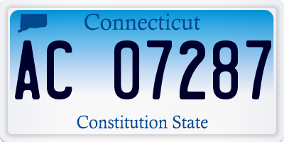 CT license plate AC07287