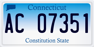 CT license plate AC07351