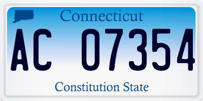 CT license plate AC07354