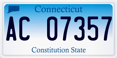 CT license plate AC07357