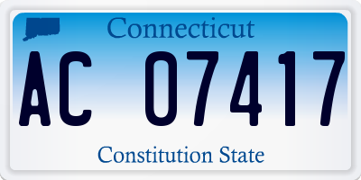CT license plate AC07417