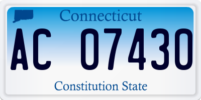 CT license plate AC07430