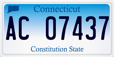 CT license plate AC07437