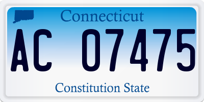 CT license plate AC07475