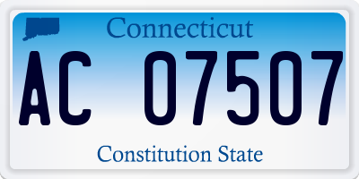 CT license plate AC07507