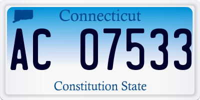 CT license plate AC07533