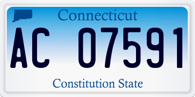 CT license plate AC07591