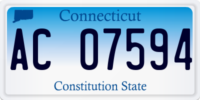 CT license plate AC07594