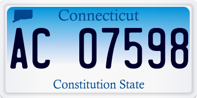 CT license plate AC07598