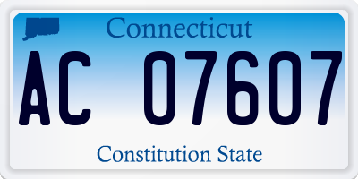 CT license plate AC07607