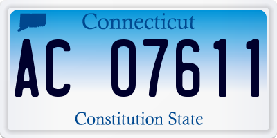 CT license plate AC07611