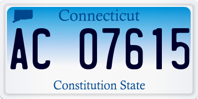 CT license plate AC07615