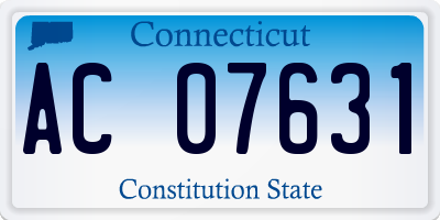 CT license plate AC07631