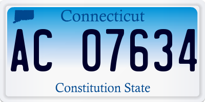 CT license plate AC07634
