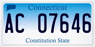 CT license plate AC07646