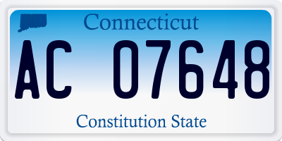 CT license plate AC07648