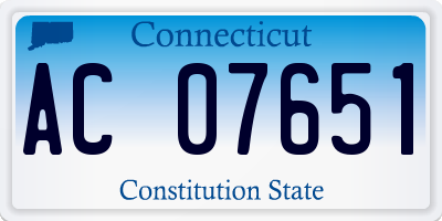 CT license plate AC07651