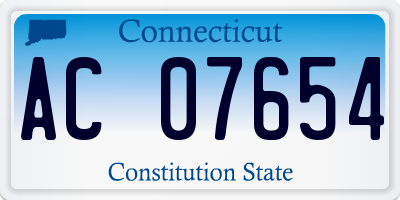 CT license plate AC07654