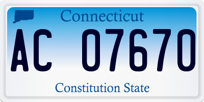 CT license plate AC07670
