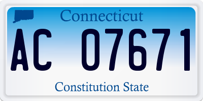 CT license plate AC07671