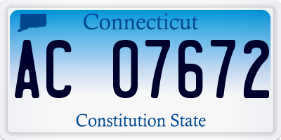 CT license plate AC07672