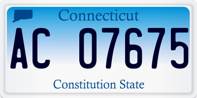 CT license plate AC07675