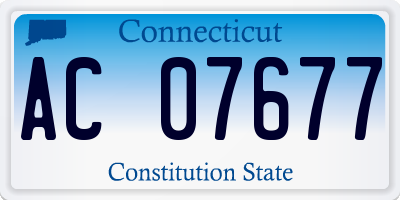 CT license plate AC07677