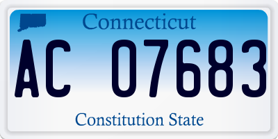 CT license plate AC07683