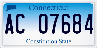CT license plate AC07684