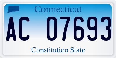 CT license plate AC07693