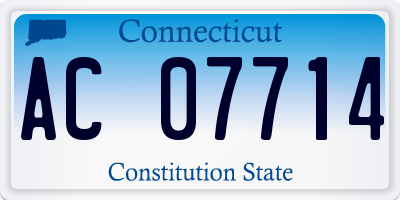 CT license plate AC07714