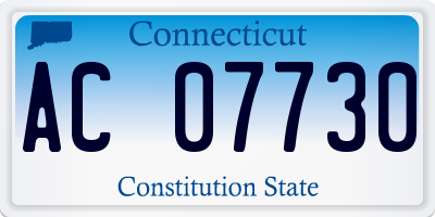 CT license plate AC07730