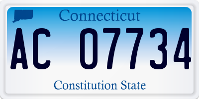 CT license plate AC07734
