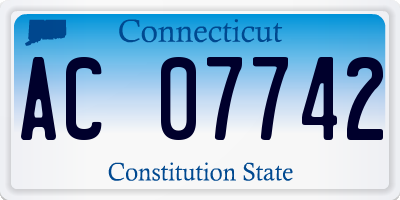 CT license plate AC07742