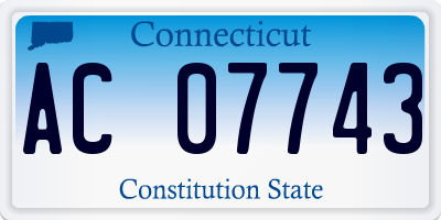 CT license plate AC07743