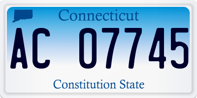 CT license plate AC07745