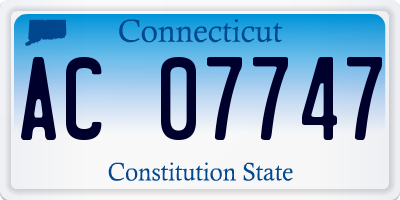 CT license plate AC07747
