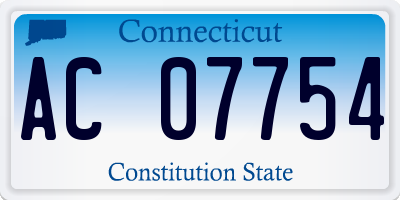 CT license plate AC07754