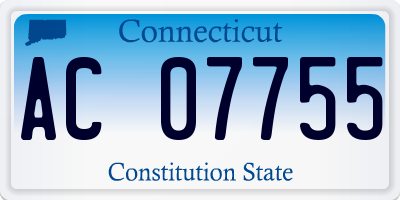 CT license plate AC07755