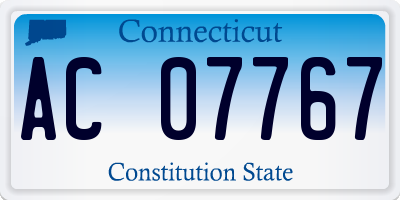 CT license plate AC07767