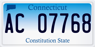 CT license plate AC07768
