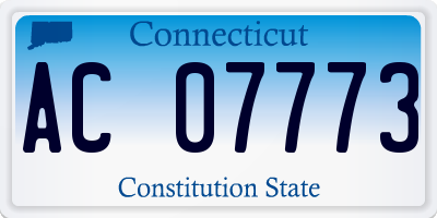 CT license plate AC07773