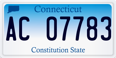 CT license plate AC07783