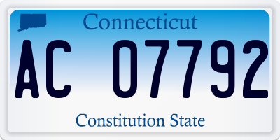 CT license plate AC07792